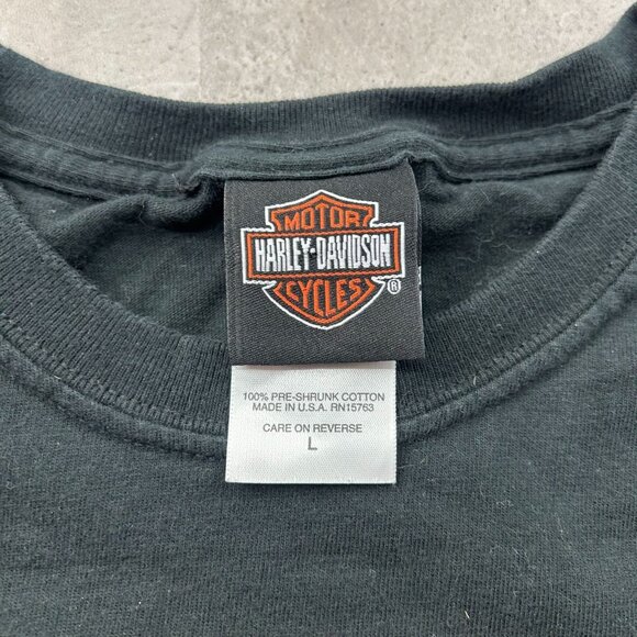 Vintage Harley Davidson Graphic Tee Mens Large Flames Eagle Short Sleeve y2k - Picture 5 of 9